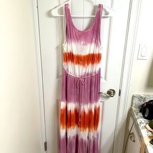 Anthropologie maxi dress, low back, tie dye